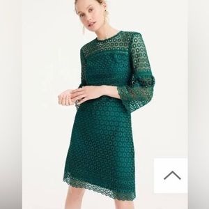 Perfect holiday cocktail dress!  J crew deep green lace dress size 2